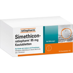 Produktbild von SIMETHICON-ratiopharm 85 mg Kautabletten