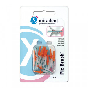 Produktbild von MIRADENT Interd.Pic-Brush Ersatzb.konisch orange