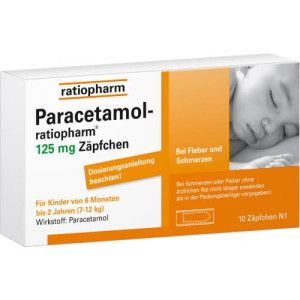 Produktbild von PARACETAMOL-ratiopharm 125 mg Z&auml;pfchen