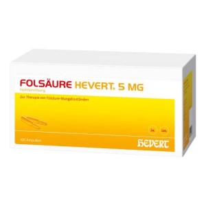 Produktbild von FOLS&Auml;URE HEVERT 5 mg Ampullen