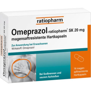 Produktbild von OMEPRAZOL-ratiopharm SK 20 mg magensaftr.Hartkaps.