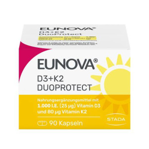 Produktbild von EUNOVA DuoProtect D3+K2 1000 I.E./80 &mu;g Kapseln